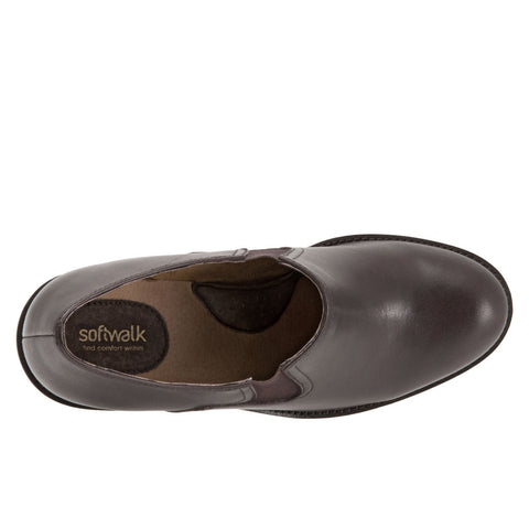 Softwalk Fargo S1654-200 Womens Brown Leather Slip On Ankle & Booties Boots