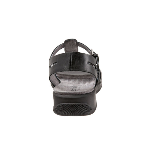 Softwalk Taft S1711-001 Womens Black Leather Strap Sandals Shoes