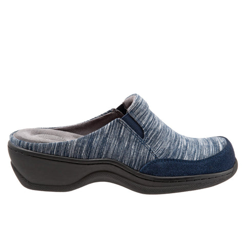 Softwalk Alcon S1751-465 Womens Blue Narrow Canvas Clogs Sandals Shoes