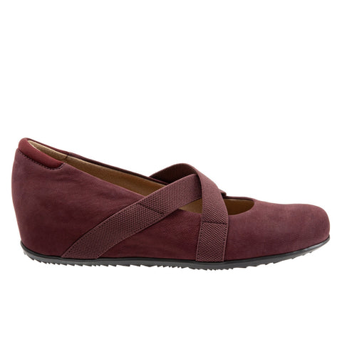 Softwalk Waverly S1762-606 Womens Burgundy Mary Jane Flats Shoes