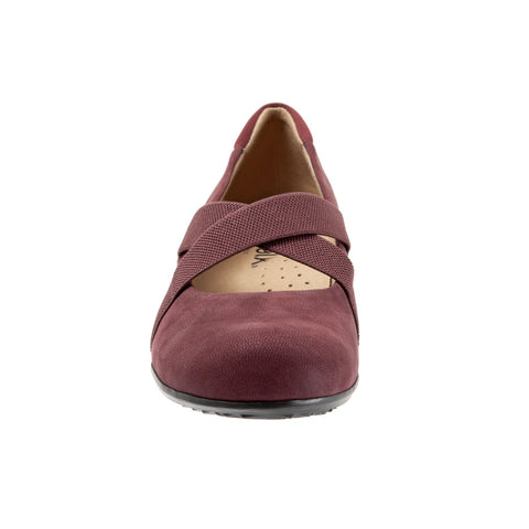 Softwalk Waverly S1762-606 Womens Burgundy Mary Jane Flats Shoes