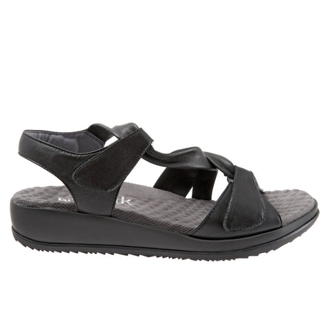 Softwalk Del Ray S1804-001 Womens Black Leather Strap Strap Sandals Shoes