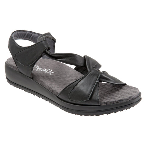 Softwalk Del Ray S1804-001 Womens Black Leather Strap Strap Sandals Shoes