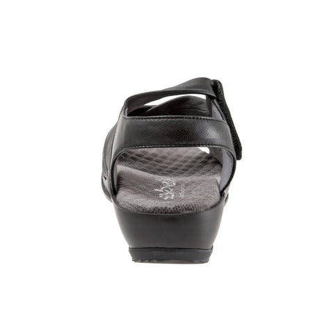 Softwalk Del Ray S1804-001 Womens Black Leather Strap Strap Sandals Shoes
