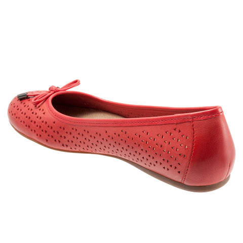 Softwalk Napa Laser S1806-600 Womens Red Extra Wide Ballet Flats Shoes