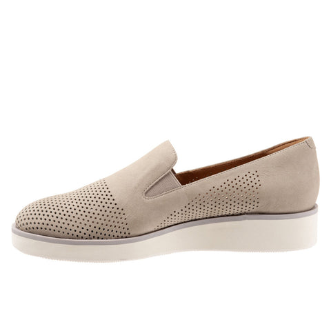 Softwalk Whistle S1810-050 Womens Gray Leather Slip On Loafer Flats Shoes