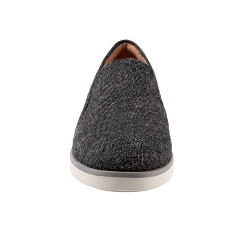 Softwalk Whistle S1810-058 Womens Gray Canvas Slip On Loafer Flats Shoes