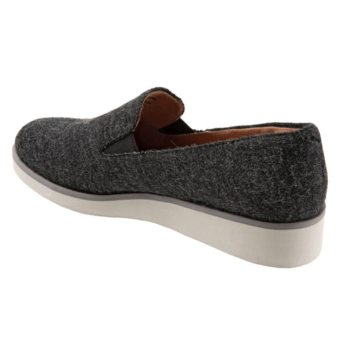 Softwalk Whistle S1810-058 Womens Gray Canvas Slip On Loafer Flats Shoes