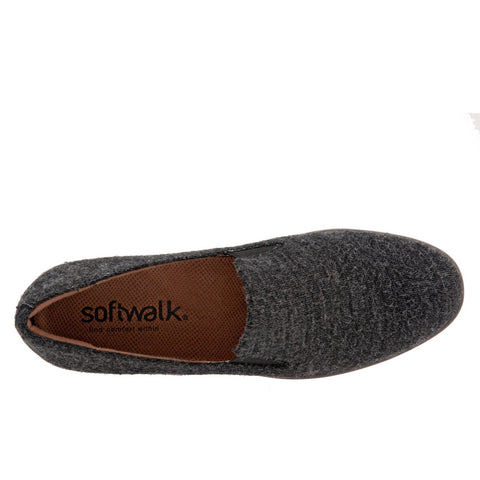 Softwalk Whistle S1810-058 Womens Gray Canvas Slip On Loafer Flats Shoes