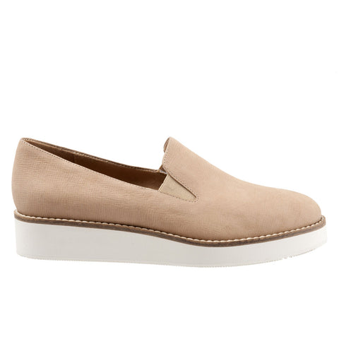 Softwalk Whistle S1810-234 Womens Beige Leather Slip On Loafer Flats Shoes