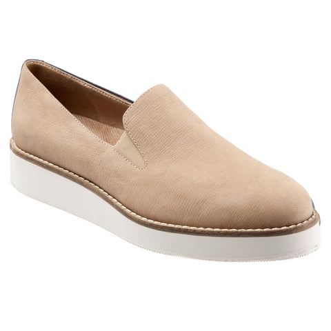 Softwalk Whistle S1810-234 Womens Beige Leather Slip On Loafer Flats Shoes