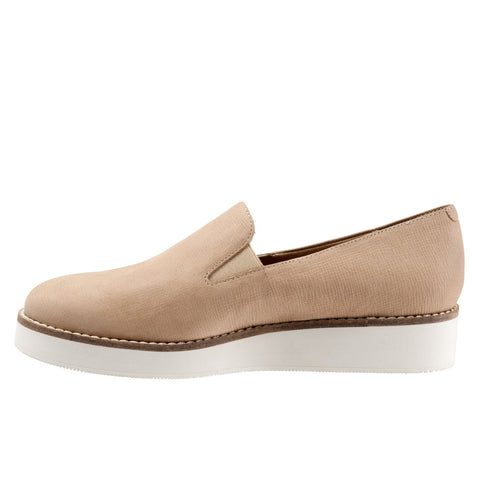 Softwalk Whistle S1810-234 Womens Beige Leather Slip On Loafer Flats Shoes