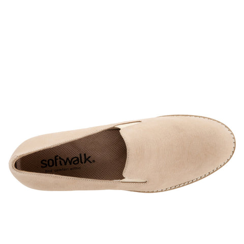 Softwalk Whistle S1810-234 Womens Beige Leather Slip On Loafer Flats Shoes
