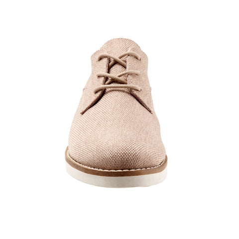 Softwalk Willis S1811-279 Womens Beige Canvas Lace Up Oxford Flats Shoes