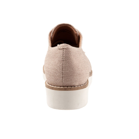 Softwalk Willis S1811-279 Womens Beige Canvas Lace Up Oxford Flats Shoes