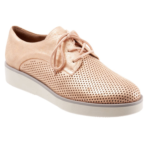 Softwalk Willis S1811-788 Womens Gold Wide Oxfords & Lace Ups Casual Shoes