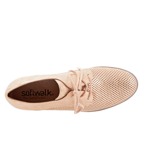 Softwalk Willis S1811-788 Womens Gold Leather Oxfords & Lace Ups Casual Shoes