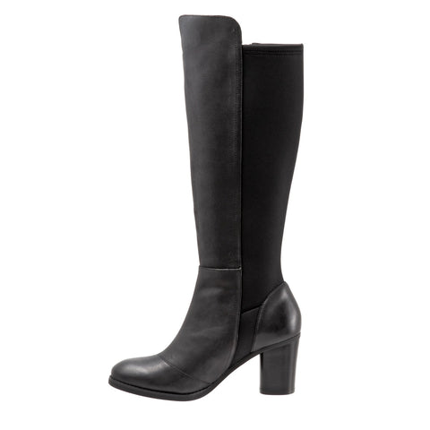 Softwalk Katia S1854-001 Womens Black Narrow Leather Zipper Knee High Boots