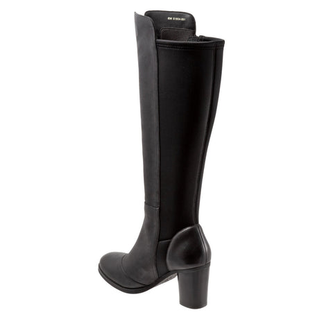 Softwalk Katia S1854-001 Womens Black Narrow Leather Zipper Knee High Boots