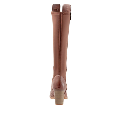 Softwalk Katia S1854-255 Womens Brown Narrow Leather Zipper Knee High Boots