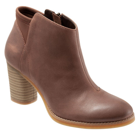 Softwalk Kora S1856-255 Womens Brown Leather Zipper Ankle & Booties Boots