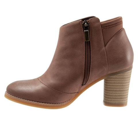 Softwalk Kora S1856-255 Womens Brown Leather Zipper Ankle & Booties Boots
