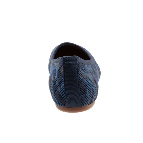 Softwalk Sicily S1861-462 Womens Blue Leather Slip On Ballet Flats Shoes