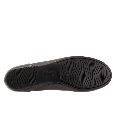 Softwalk Sonoma S1862-013 Womens Black Narrow Leather Ballet Flats Shoes
