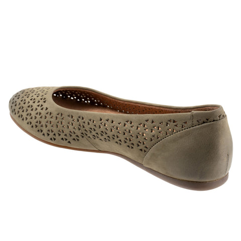 Softwalk Sonoma S1862-344 Womens Green Narrow Leather Ballet Flats Shoes