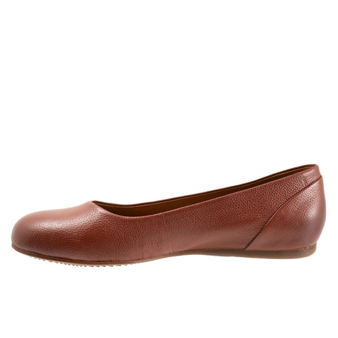 Softwalk Sonoma S1862-650 Womens Brown Narrow Leather Ballet Flats Shoes