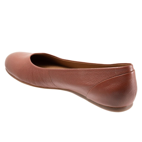 Softwalk Sonoma S1862-650 Womens Brown Narrow Leather Ballet Flats Shoes