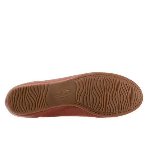 Softwalk Sonoma S1862-650 Womens Brown Narrow Leather Ballet Flats Shoes