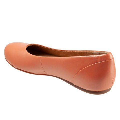 Softwalk Sonoma S1862-840 Womens Orange Narrow Leather Ballet Flats Shoes