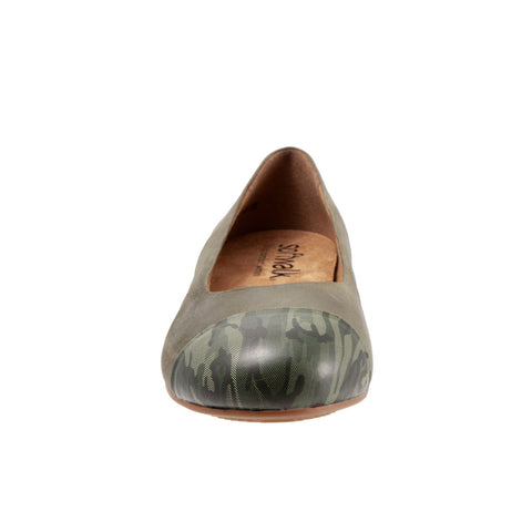 Softwalk Sonoma Cap Toe S1907-366 Womens Green Leather Ballet Flats Shoes