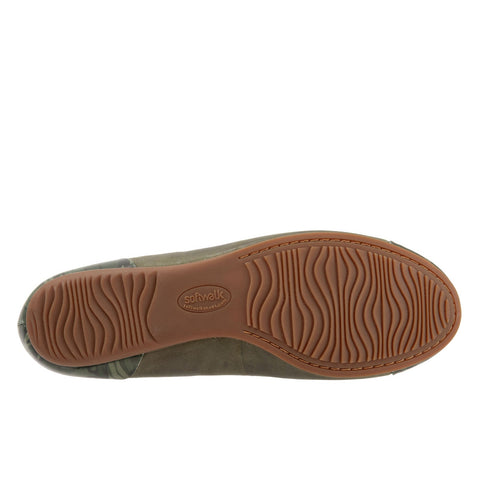 Softwalk Sonoma Cap Toe S1907-366 Womens Green Leather Ballet Flats Shoes