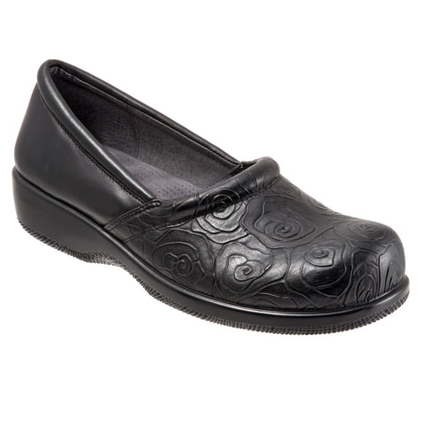 Softwalk Adora S1912-018 Womens Black Leather Slip On Loafer Flats Shoes