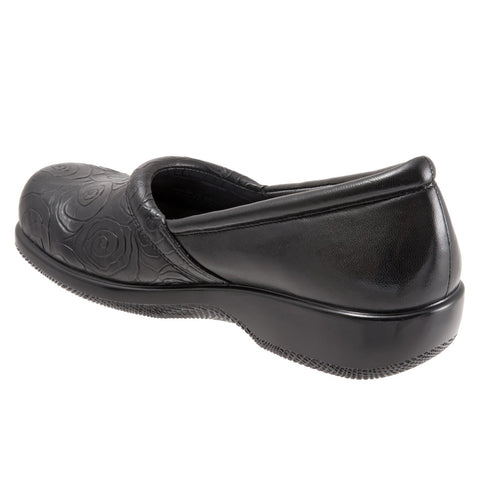 Softwalk Adora S1912-018 Womens Black Leather Slip On Loafer Flats Shoes