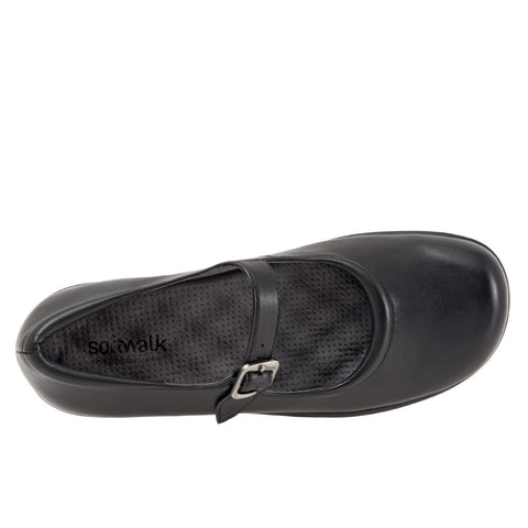 Softwalk Jupiter S1948-481 Womens Black Narrow Mary Jane Flats Shoes