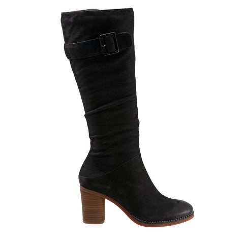 Softwalk Knox S1951-004 Womens Black Wide Leather Zipper Knee High Boots