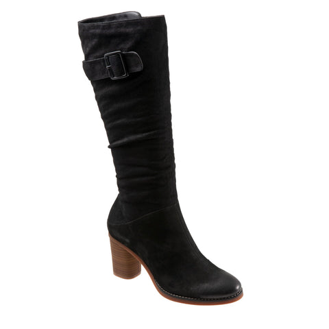 Softwalk Knox S1951-004 Womens Black Wide Leather Zipper Knee High Boots
