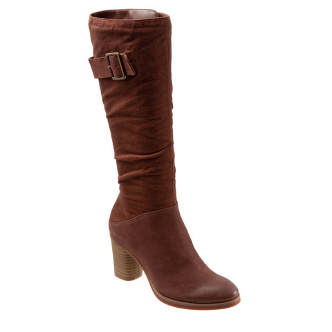 Softwalk Knox S1951-204 Womens Brown Wide Leather Zipper Knee High Boots