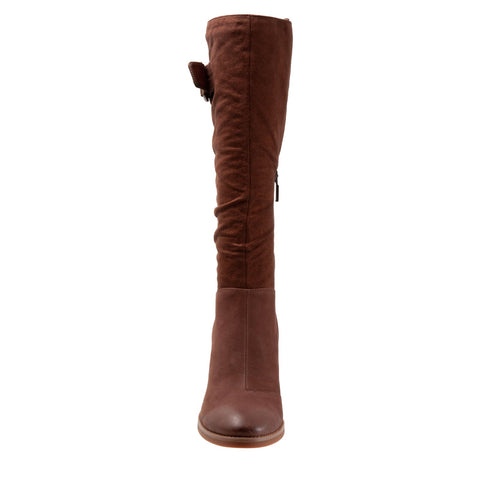 Softwalk Knox S1951-204 Womens Brown Narrow Leather Zipper Knee High Boots