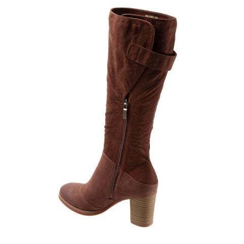 Softwalk Knox S1951-204 Womens Brown Narrow Leather Zipper Knee High Boots