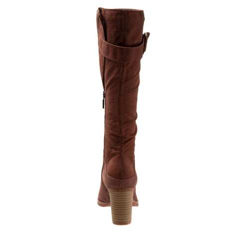 Softwalk Knox S1951-204 Womens Brown Wide Leather Zipper Knee High Boots