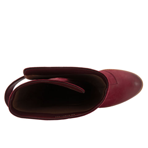 Softwalk Knox S1951-601 Womens Red Leather Zipper Knee High Boots