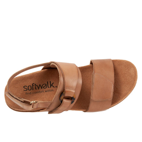 Softwalk Benissa S2001-253 Womens Brown Leather Slingback Sandals Shoes