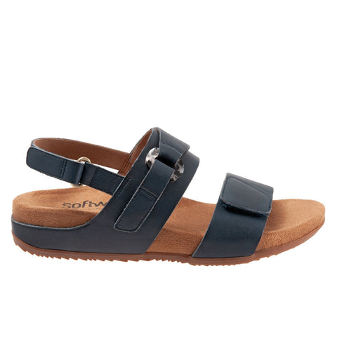 Softwalk Benissa S2001-400 Womens Blue Leather Slingback Sandals Shoes