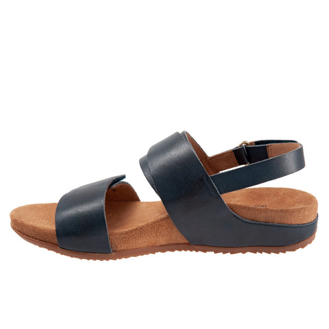 Softwalk Benissa S2001-400 Womens Blue Wide Leather Slingback Sandals Shoes