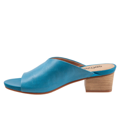 Softwalk Parker S2003-462 Womens Blue Wide Leather Heeled Sandals Shoes
