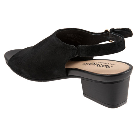Softwalk Pomona S2004-003 Womens Black Narrow Leather Heeled Sandals Shoes